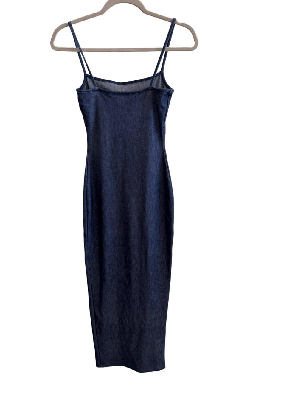 Naked Wardrobe Stretch Cotton Body-Con Maxi Dress in Denim Size small - Picture 4 of 6